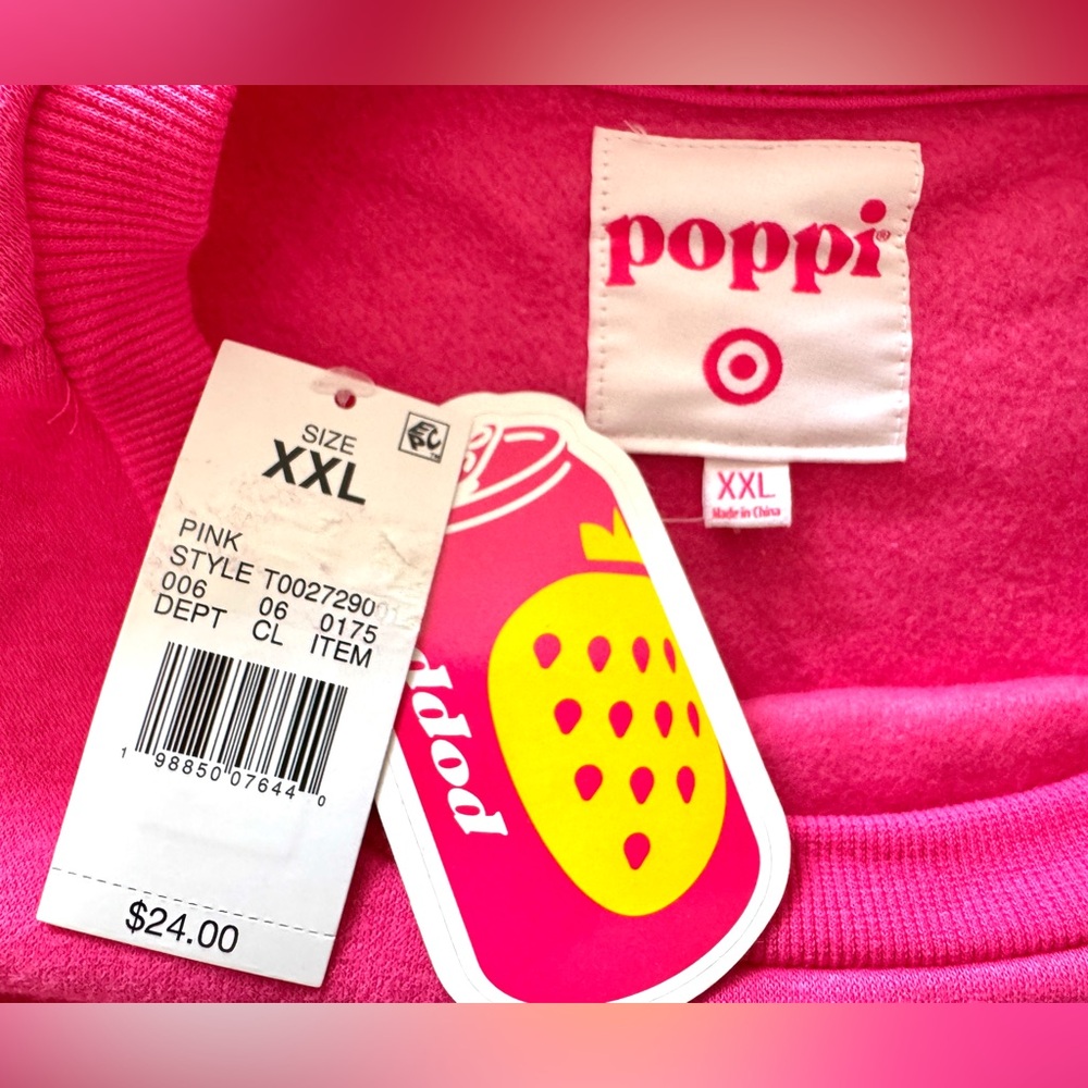 Poppi Iconic Flavor Forever Pink Sweatshirt, Size XXL - NWT - Picture 6 of 9